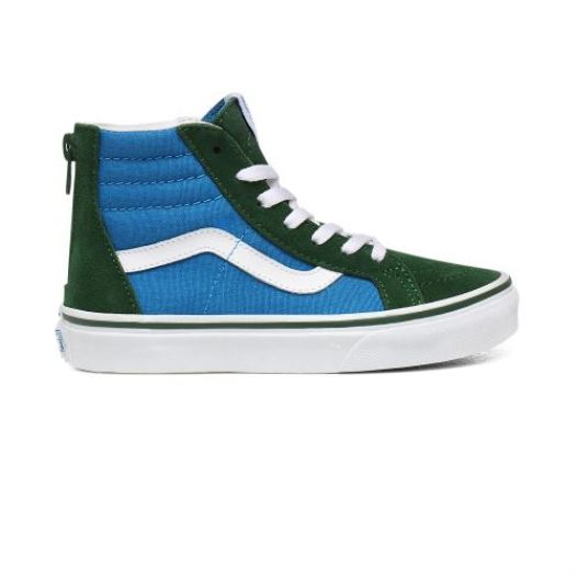 Vans Shoes | 2-Tone Sk8-Hi Zip Kids (4-8 years) (2-Tone) Mediterranian Blue/Greener Pastures