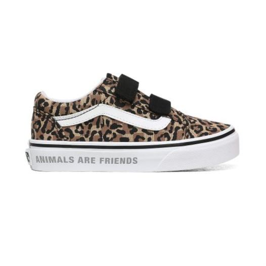 Vans Shoes | Animal Checkerboard Old Skool V Kids (4-8 years) (Animal Checkerboard) Leopard/Black