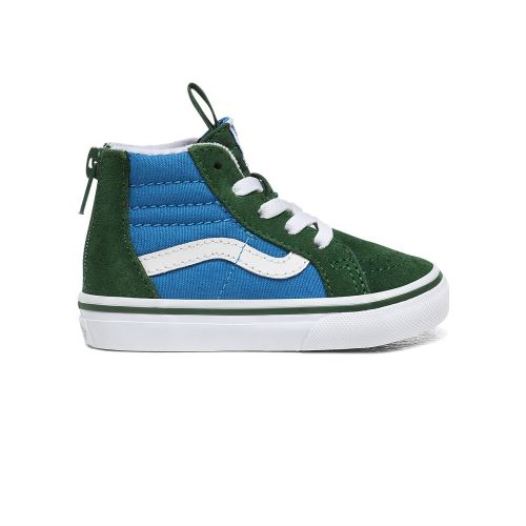 Vans Shoes | 2-Tone Sk8-Hi Zip Toddler (1-4 years) (2-Tone) Mediterranian Blue/Greener Pastures