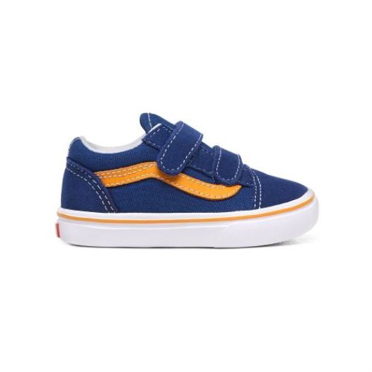 Vans Shoes | Pop ComfyCush Old Skool V Toddler (1-4 years) (Pop) True Blue/Cadmium Yellow
