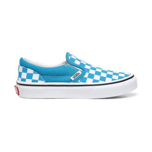 Vans Shoes | Checkerboard Classic Slip-On Youth (8-14 years) (Checkerboard) Caribbean Sea/True White