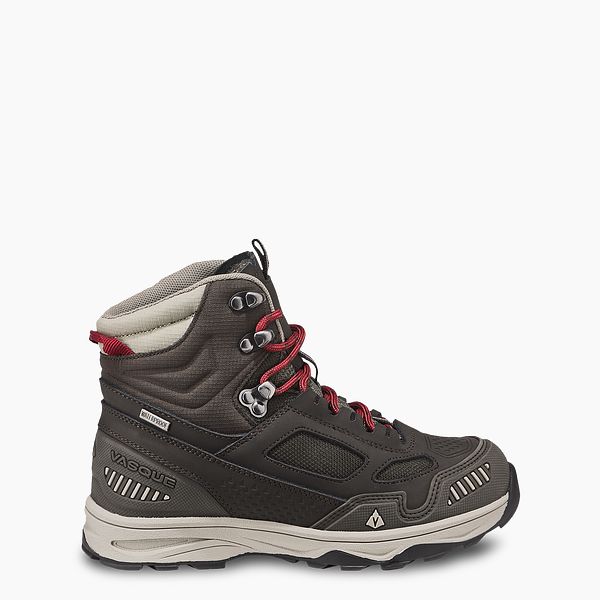 VASQUE SHOES KIDS WATERPROOF HIKING BOOT IN GRAY/TEAL BROWN OLIVE/BOSSA NOVA