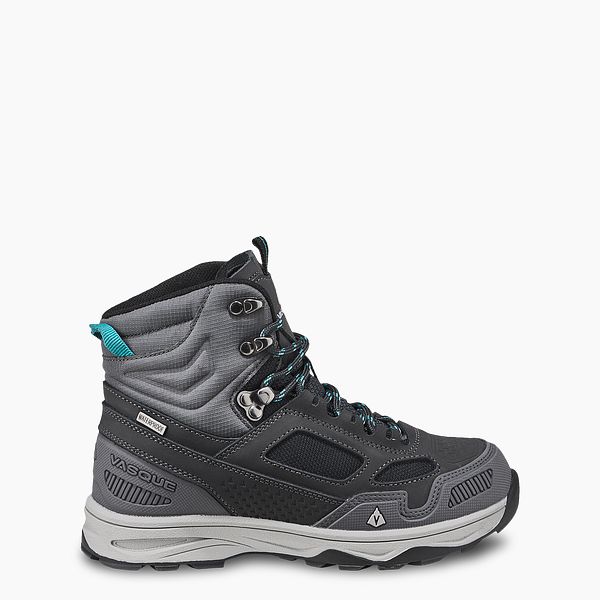 VASQUE SHOES KIDS WATERPROOF HIKING BOOT IN GRAY/TEAL MAGNET/BALTIC