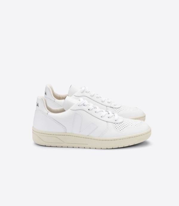 VEJA | WOMENS V-10 LEATHER WHITE