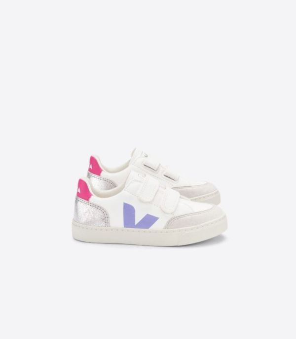 VEJA | KIDS V-12 CHROMEFREE LEATHER MULTICO SILVER
