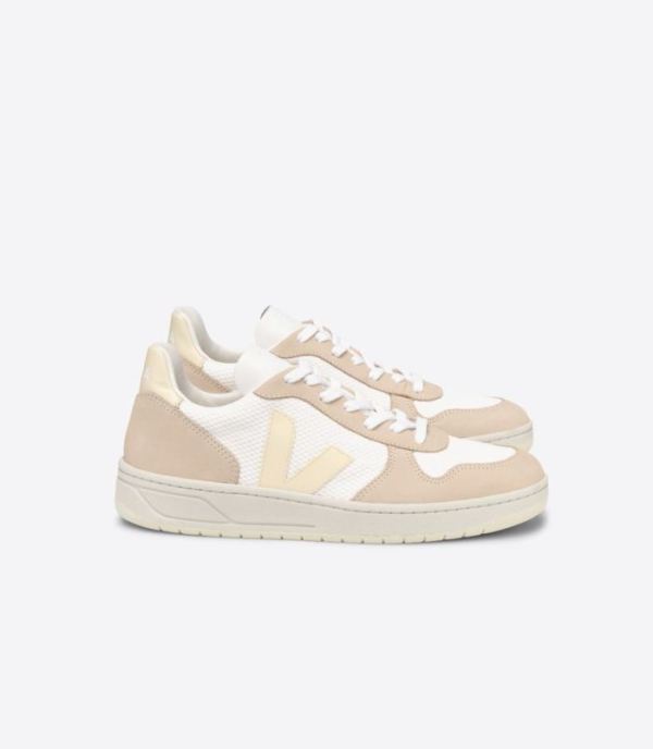 VEJA | MENS V-10 ALVEOMESH WHITE BUTTER ALMOND