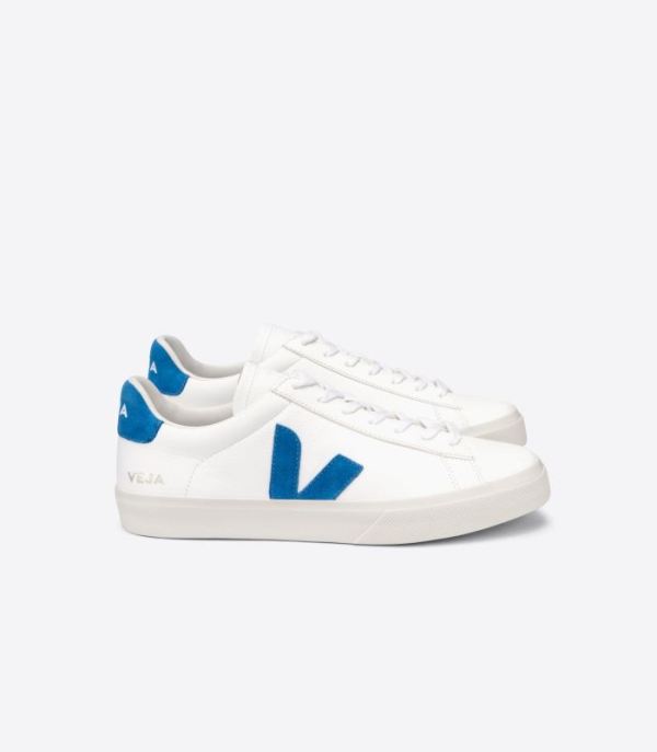 VEJA | WOMENS CAMPO CHROMEFREE LEATHER WHITE SWEDISH-BLUE