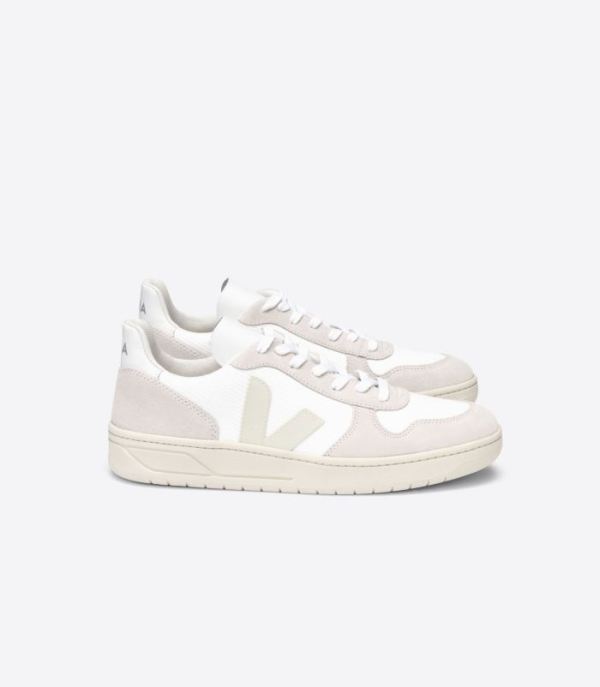 VEJA | MENS V-10 B-MESH WHITE NATURAL PIERRE