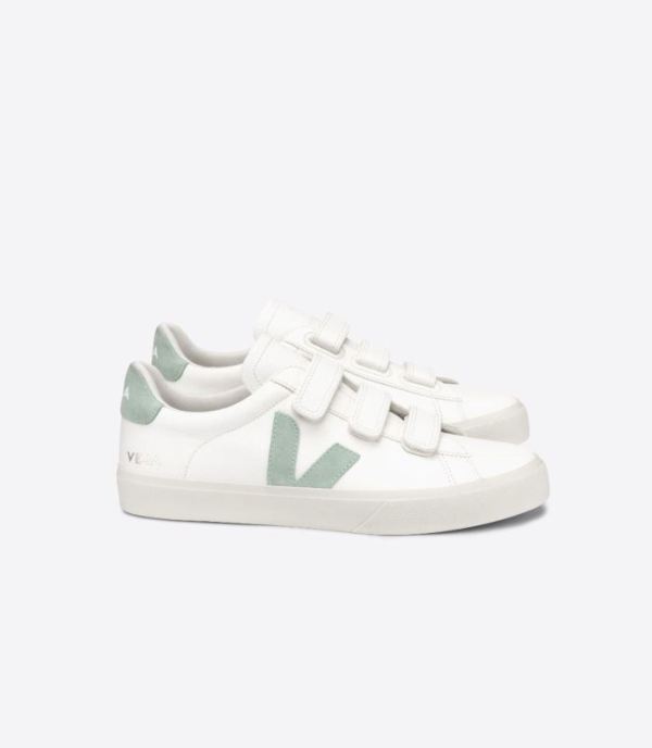 VEJA | MENS RECIFE CHROMEFREE LEATHER WHITE MATCHA - Click Image to Close