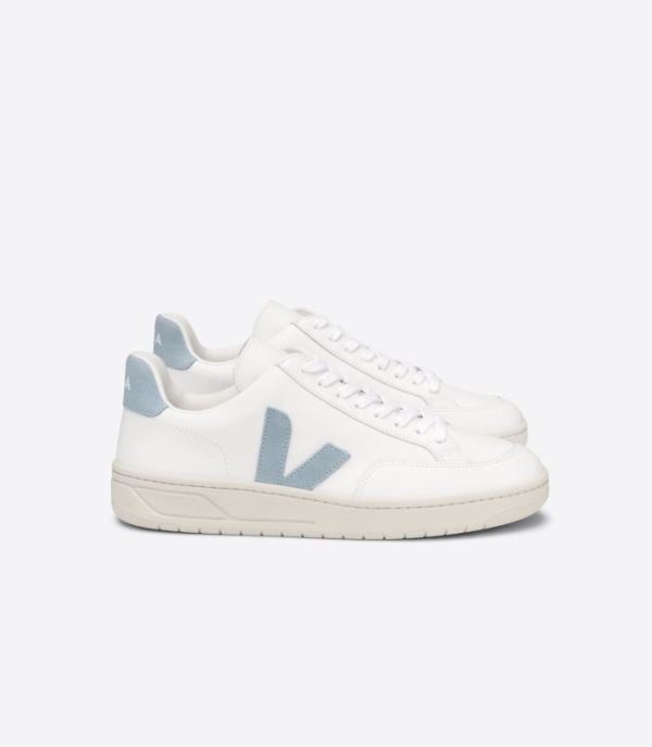 VEJA | WOMENS V-12 LEATHER WHITE STEEL