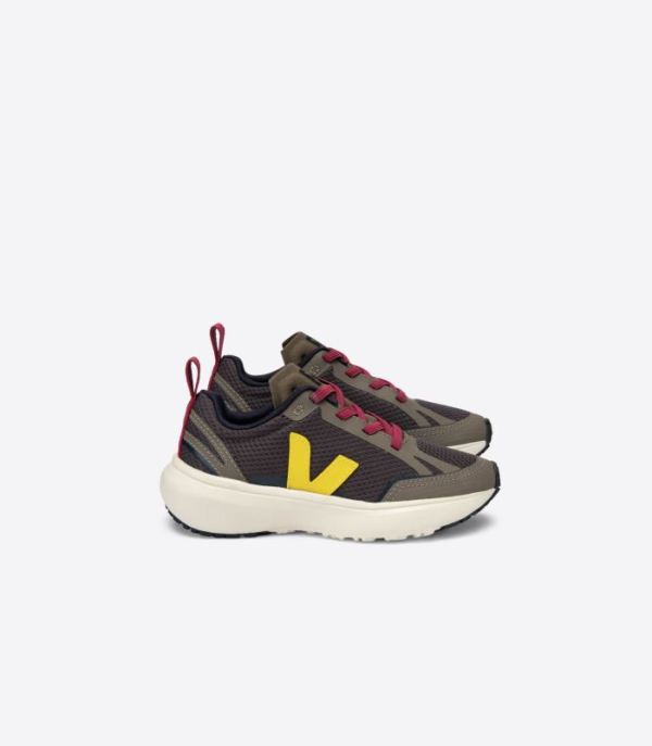 VEJA | KIDS CANARY ELASTIC LACES ALVEOMESH GRAFITE TONIC
