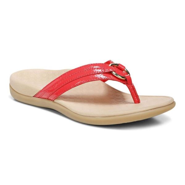 Vionic - Women's Tide Aloe Toe Post Sandal - Poppy Leather