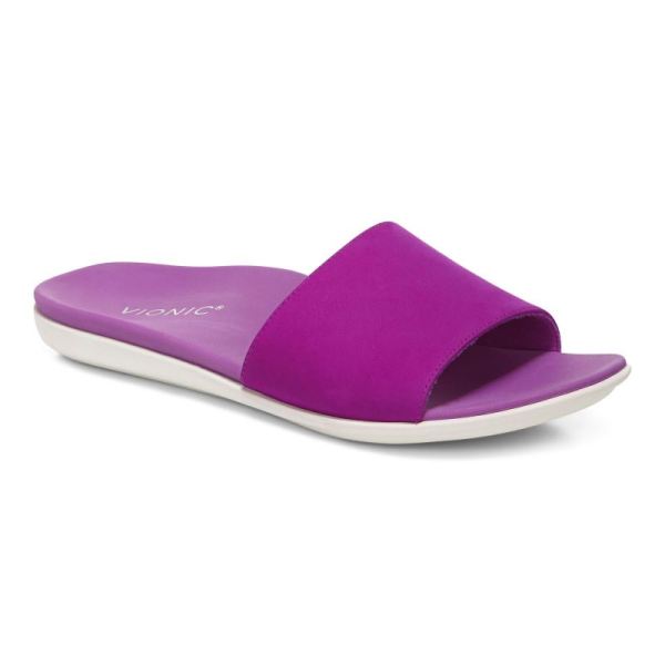 Vionic - Women's Val Slide Sandal - Purple Cactus Nubuck