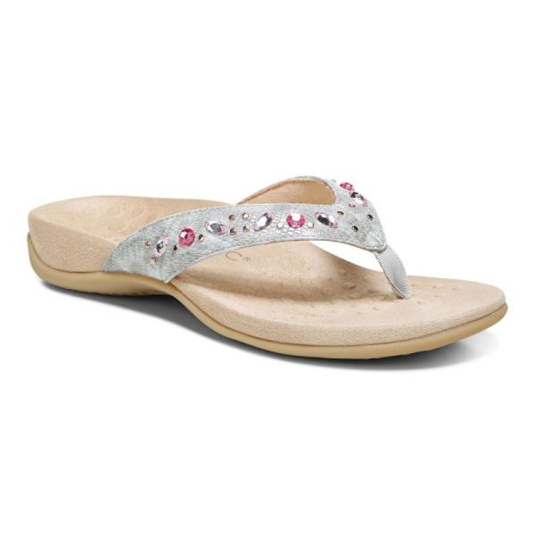 Vionic - Women's Lucia Toe Post Sandal - Light Grey