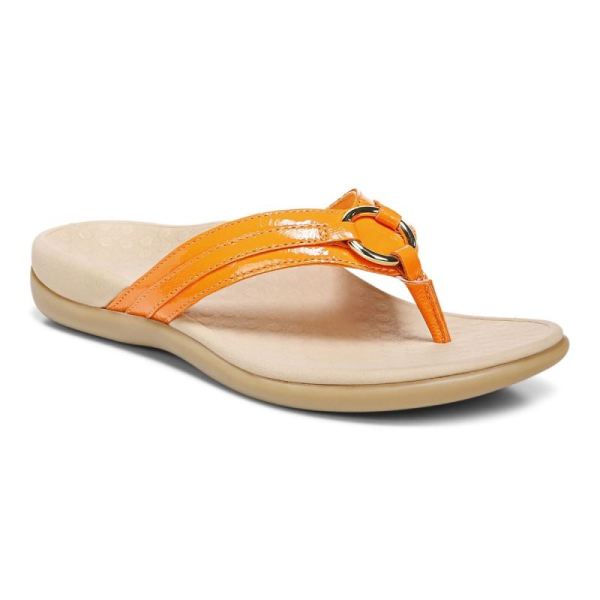 Vionic - Women's Tide Aloe Toe Post Sandal - Marigold Leather
