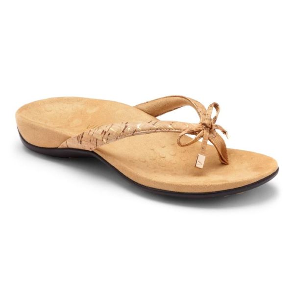 Vionic - Women's Bella Toe Post Sandal - Gold Cork