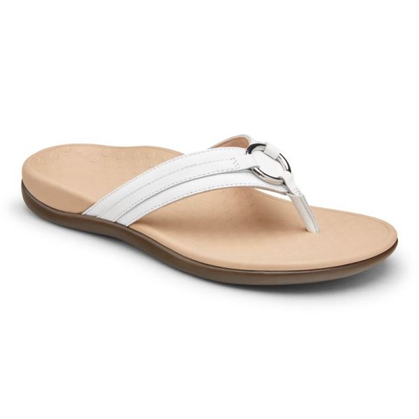Vionic - Women's Tide Aloe Toe Post Sandal - White Leather