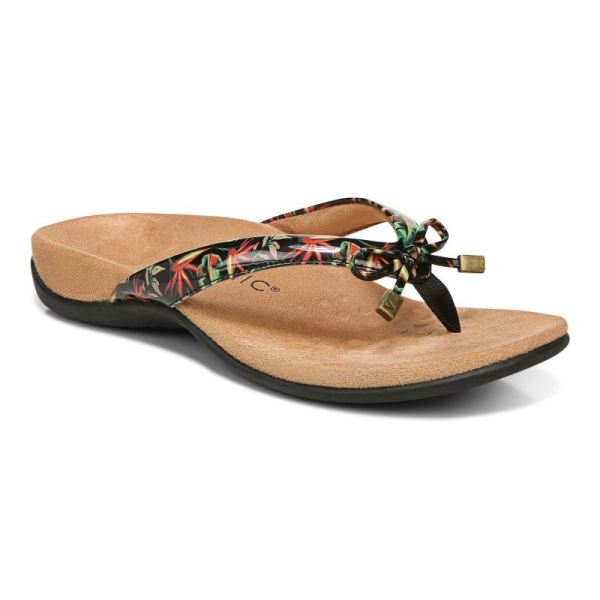 Vionic - Women's Bella Toe Post Sandal - Black Tropical