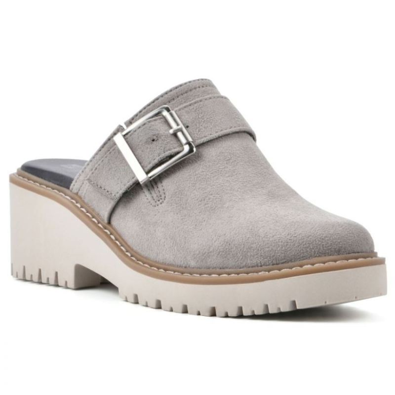 White Mountain Women's Daring Mule-Light Grey | Canada Outlet