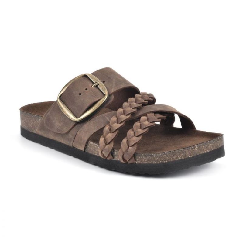 White Mountain Women's Healing Leather Footbeds Sandal-Brown | Canada Outlet