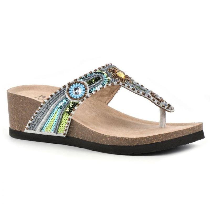 White Mountain Women's Bluejay Leather Sandal-Beige | Canada Outlet
