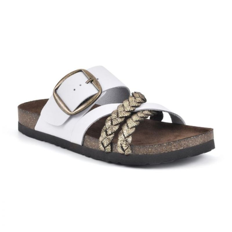 White Mountain Women's Healing Leather Footbeds Sandal-Gold | Canada Outlet