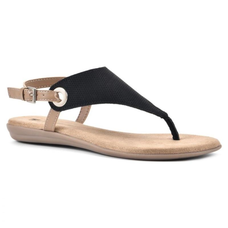 White Mountain Women's London Sandal-Black | Canada Outlet