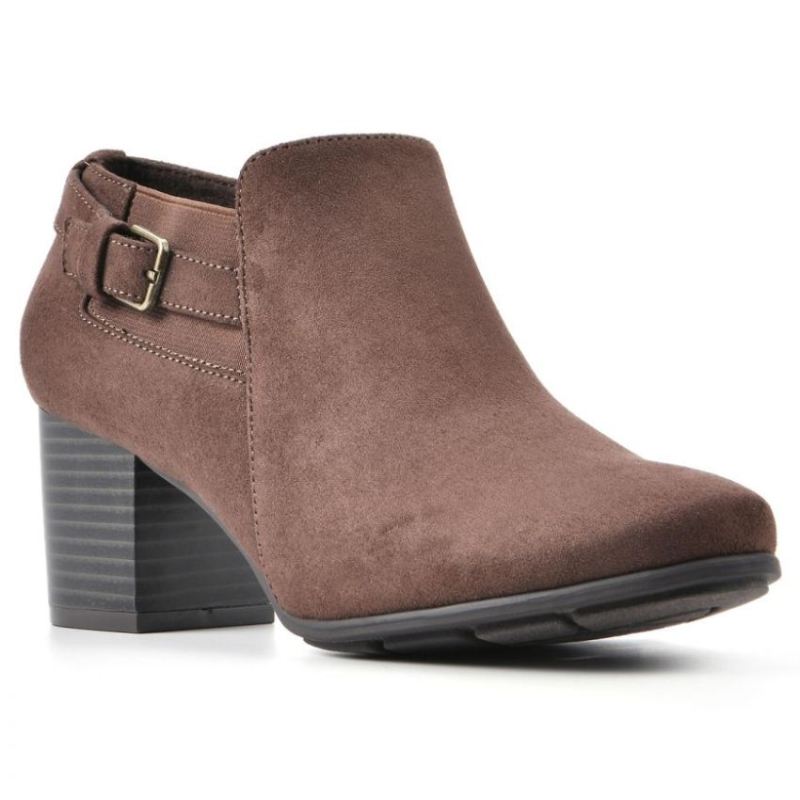 White Mountain Women's Noah Bootie-Dark Brown Fabric | Canada Outlet