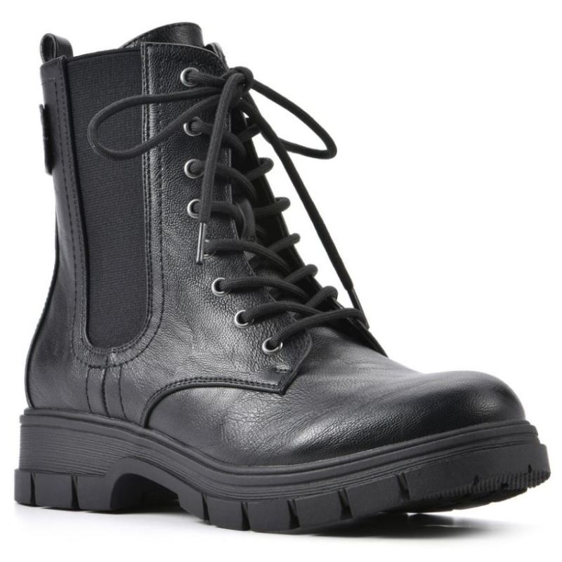 White Mountain Women's Chevy Bootie-Black Smooth | Canada Outlet