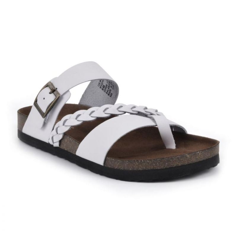 White Mountain Women's Hazy Footbeds Sandal-White | Canada Outlet