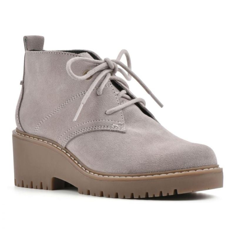 White Mountain Women's Danny Suede Bootie-Taupe Suede | Canada Outlet