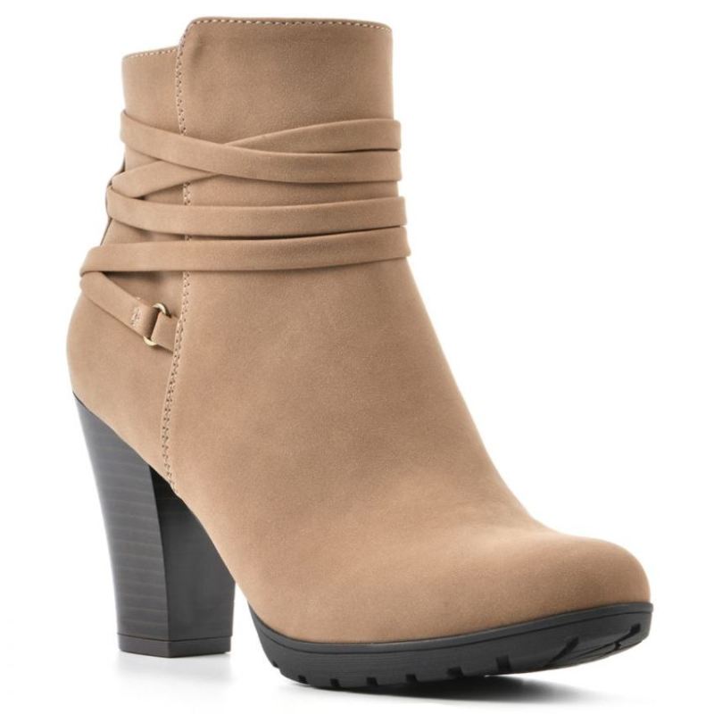 White Mountain Women's Spade Bootie-Chestnut Faux Nubuck | Canada Outlet