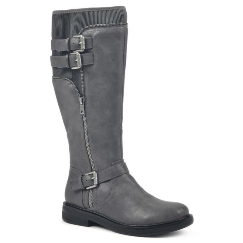 White Mountain Women's Mazed Tall Boot-Grey | Canada Outlet