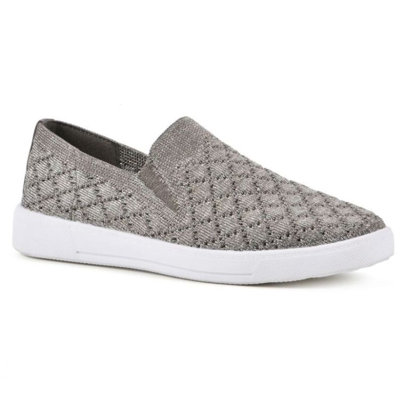 White Mountain Women's Utopia Fabric Sneaker-Silver | Canada Outlet
