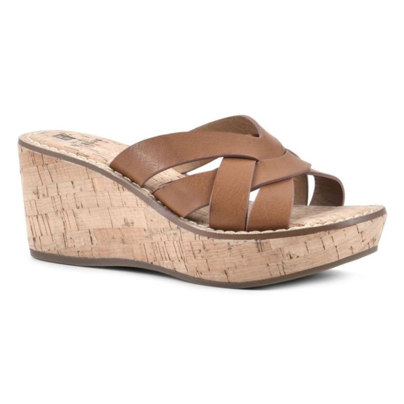 White Mountain Women's Samwell Wedge Mule-Tan | Canada Outlet