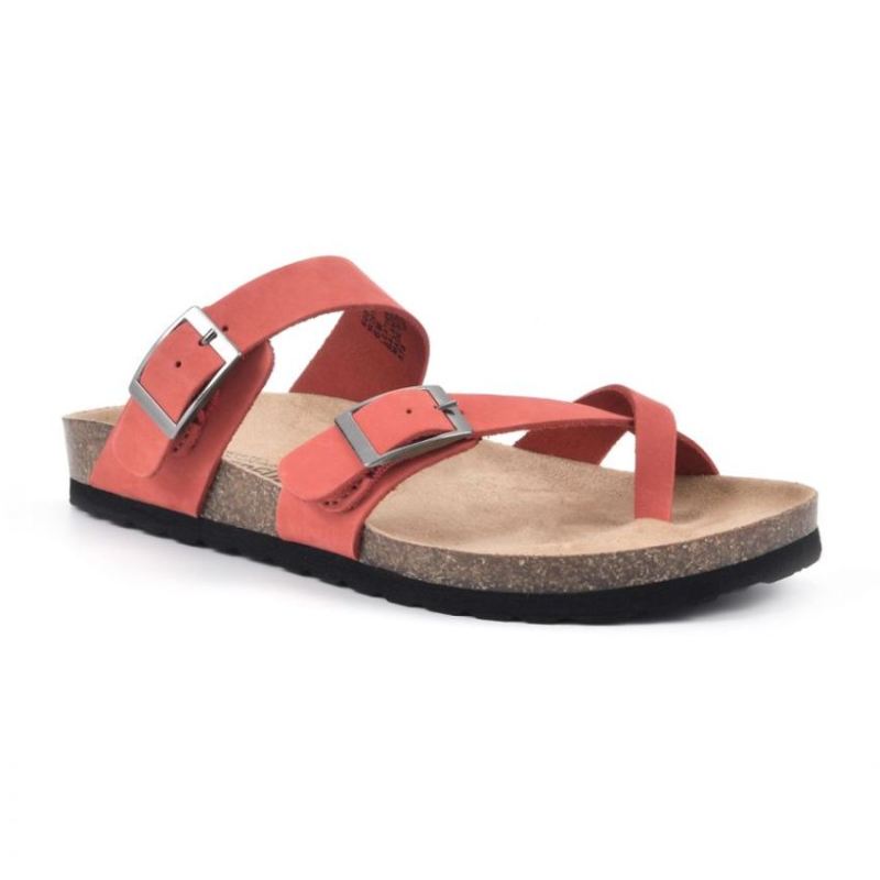 White Mountain Women's Gracie Leather Footbeds Sandal-Red | Canada Outlet