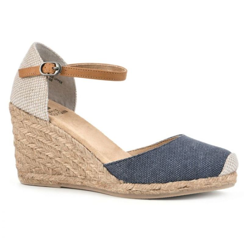 White Mountain Women's Mamba Wedge-Denim Blue Fabric | Canada Outlet