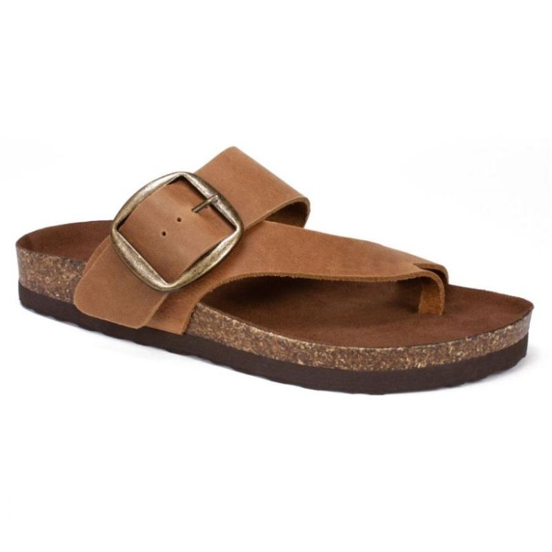 White Mountain Women's Harley Leather Footbeds Sandal-Whiskey | Canada Outlet