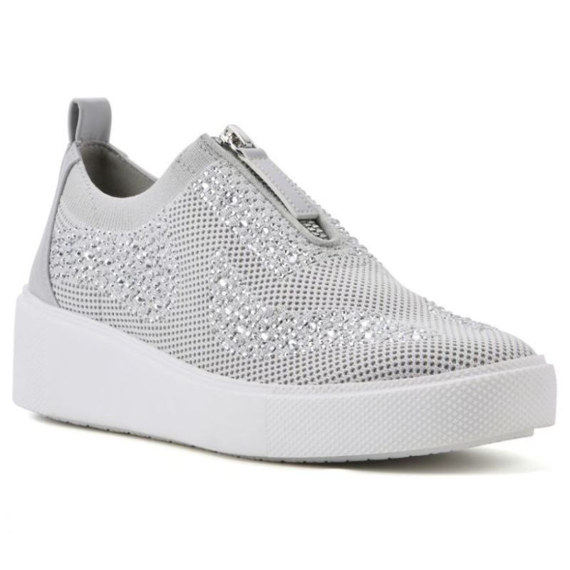 White Mountain Women's Dax Sneaker-Light Grey Fabric | Canada Outlet