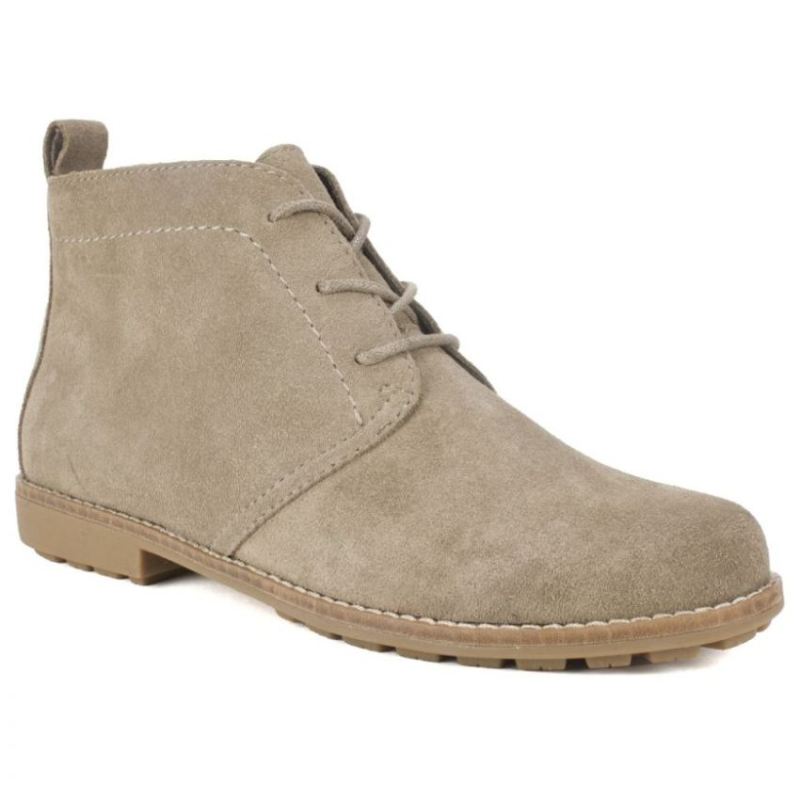 White Mountain Women's Auburn Suede Bootie-Taupe Suede | Canada Outlet