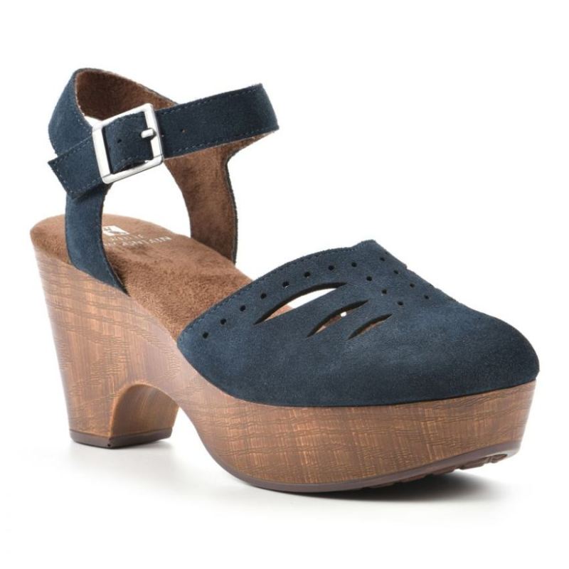 White Mountain Women's Cassidy Heeled Clog-Navy Suede | Canada Outlet