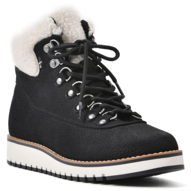 White Mountain Women's Cozy Bootie-Black Pebble Grain Fabric | Canada Outlet