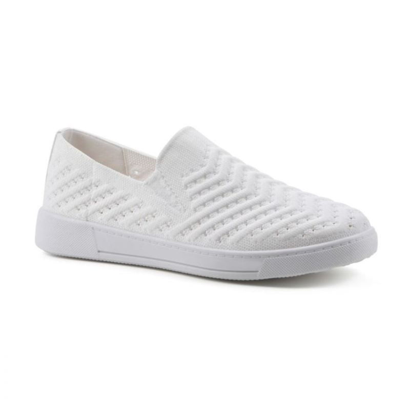 White Mountain Women's Courage Knit Sneaker-White | Canada Outlet