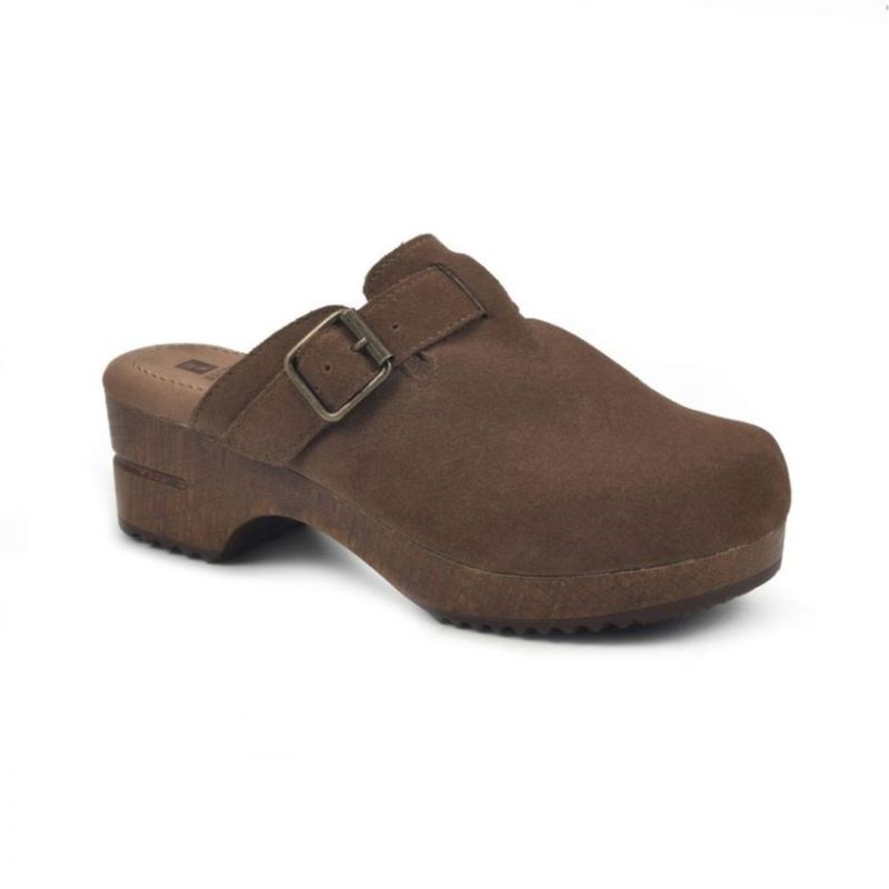 White Mountain Women's Behold Leather Clog-Chestnut Suede | Canada Outlet