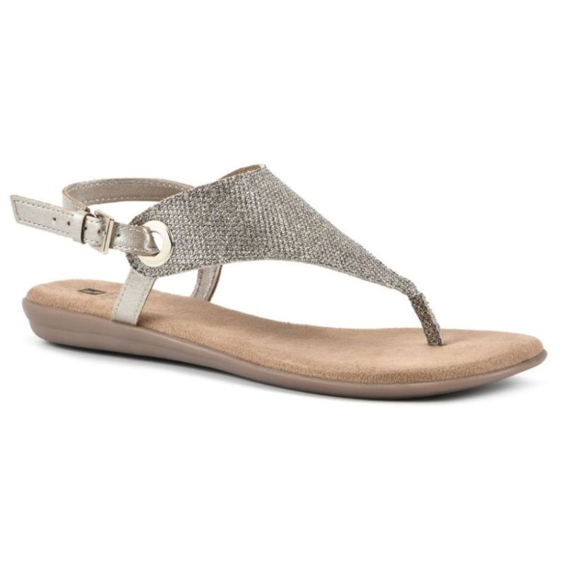 White Mountain Women's London Sandal-Gold Glitter | Canada Outlet