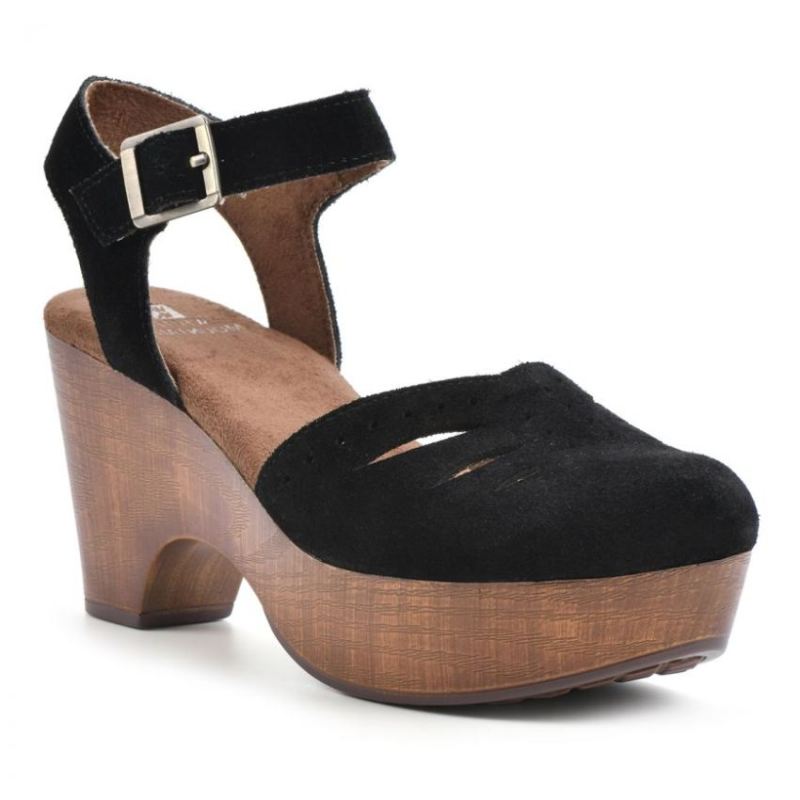 White Mountain Women's Cassidy Heeled Clog-Black Suede | Canada Outlet