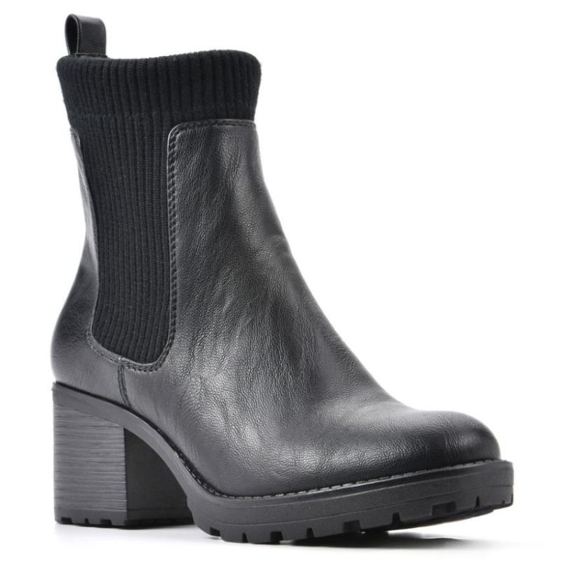 White Mountain Women's Benji Bootie-Black Smooth | Canada Outlet
