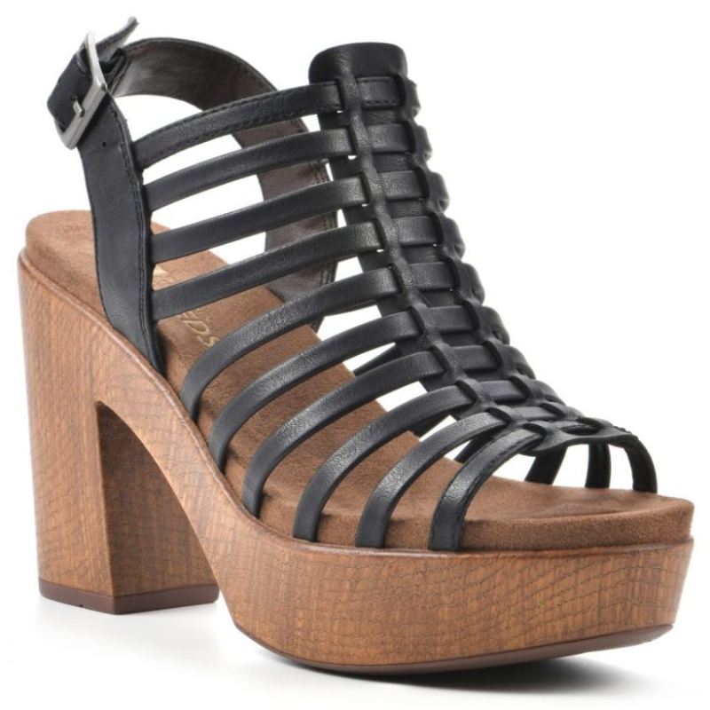 White Mountain Women's Astonish Footbeds Heel-Black Faux Leather | Canada Outlet