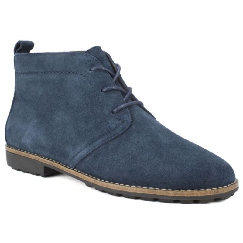 White Mountain Women's Auburn Suede Bootie-Navy Suede | Canada Outlet