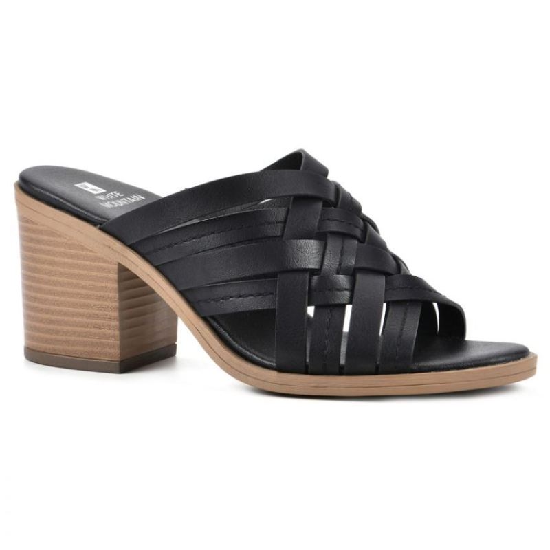 White Mountain Women's Be Happy Heel-Black | Canada Outlet